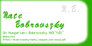 mate bobrovszky business card